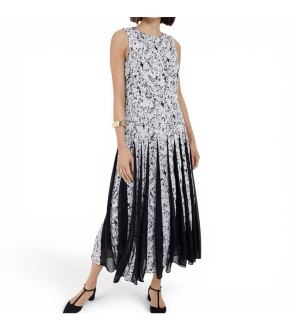 NWT Tuckernuck Grey Midnight Garden Floral Sleeveless Midi Dress 6